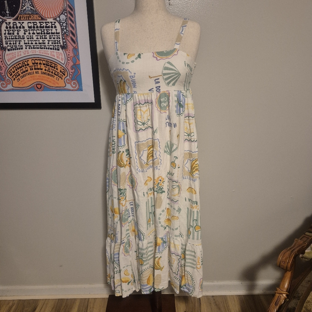Paper Heart Anthropologie S Bella Sundress Pockets Cruise Beach Ruched Vacation